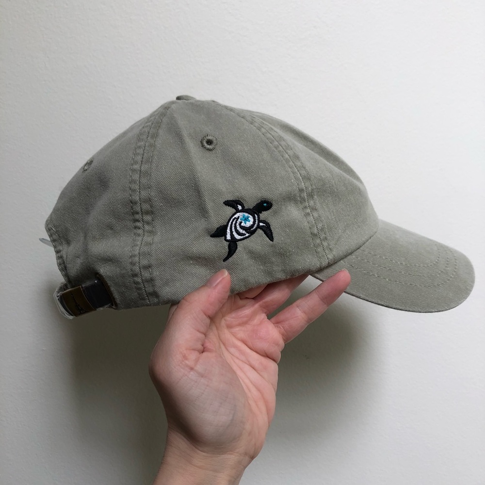 Tan/Stone Embroidered Turtle Adjustable Dad Hat
